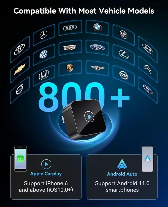 Alt view image 5 of 5 - Wireless CarPlay Adapter 2 in 1 2026 Upgraded for Factory Wired carplay