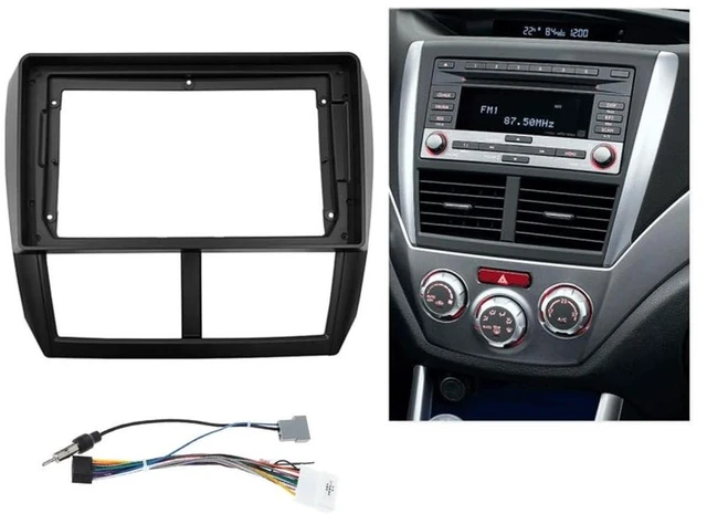 Main image of 9'' Car Dash Radio Stereo Frame Fascia Bezel W/Radio Power Harness Cable for Subaru Forester Impreza 2007~2012 Mount Trim Panel