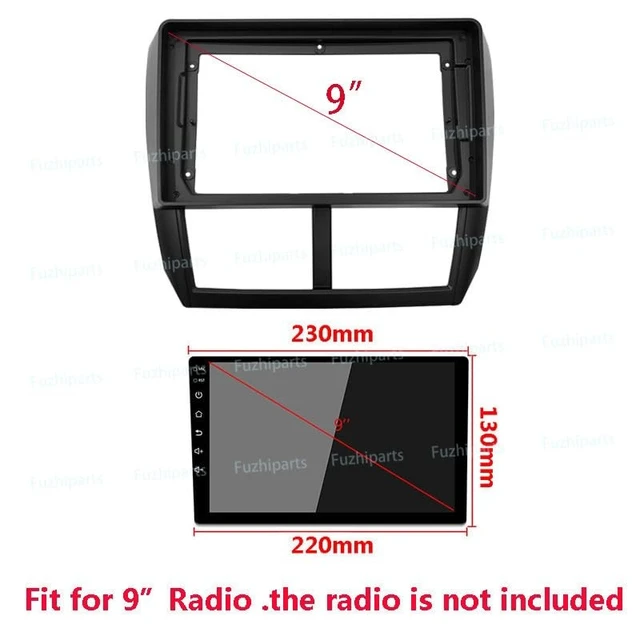 Alt view image 3 of 5 - 9'' Car Dash Radio Stereo Frame Fascia Bezel W/Radio Power Harness Cable for Subaru Forester Impreza 2007~2012 Mount Trim Panel