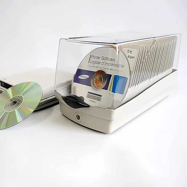 Alt view image 3 of 5 - NETTIA CD/BD/DVD Storage Box with Moisture Protection, Lockable - Holds 50 CDs, Great for Home and Office Use - 9.6'' x 5.5'' x 5.2,Grey