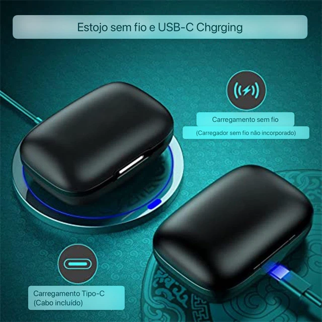 Alt view image 4 of 5 - AGKG123 T59 Bluetooth Headphones Wireless Earbuds 72hrs Playtime Wireless Charging Case Digital Display Sports Ear Buds with Earhook Premium Deep Bass IPX7 Waterproof in-Ear Earphones Bl