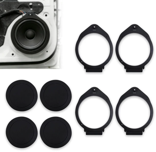 Main image of 4pcs 2 6.5in/16.51cm Speaker Adapter Spacer Set, Include Door Speaker Adapter and 2 Foams Ring for Enhanced Sound(Black)