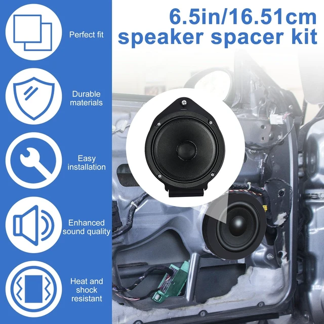 Alt view image 3 of 5 - 4pcs 2 6.5in/16.51cm Speaker Adapter Spacer Set, Include Door Speaker Adapter and 2 Foams Ring for Enhanced Sound(Black)