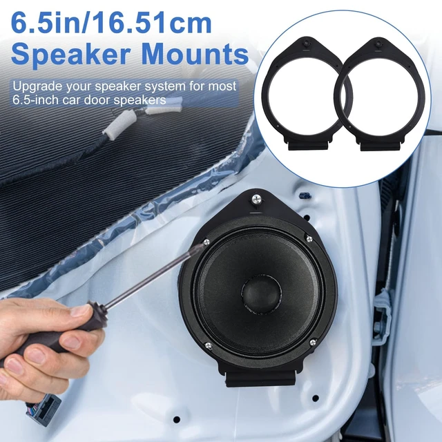 Alt view image 5 of 5 - 4pcs 2 6.5in/16.51cm Speaker Adapter Spacer Set, Include Door Speaker Adapter and 2 Foams Ring for Enhanced Sound(Black)