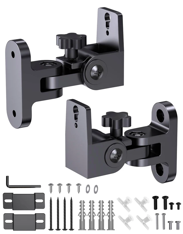 Main image of Universal Speaker Wall Mount Bracket for Rear & Bookshelf Speakers, 2 Pack