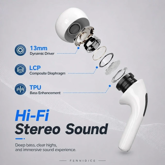 Alt view image 4 of 5 - Wireless Earbuds Pro 3, with Hybrid ANC, Bluetooth 5.3 and 24H Playtime