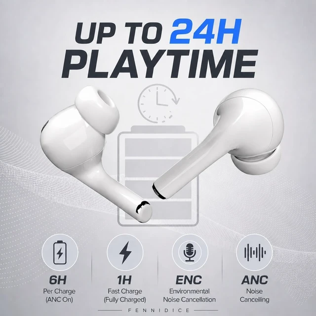 Alt view image 5 of 5 - Wireless Earbuds Pro 3, with Hybrid ANC, Bluetooth 5.3 and 24H Playtime
