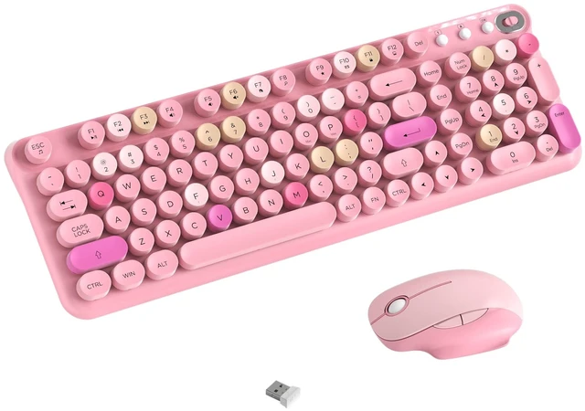 Main image of COVEVA Colorful Wireless Keyboard and Mouse Combo (Pink Colorful)