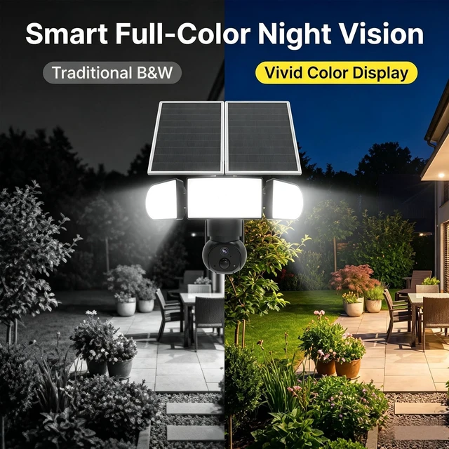Alt view image 3 of 5 - AQUZO AQ9 Solar Security Camera Wireless with Dual-Brightness Floodlight
