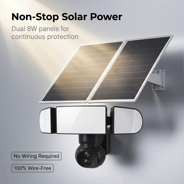 Alt view image 4 of 5 - AQUZO AQ9 Solar Security Camera Wireless with Dual-Brightness Floodlight