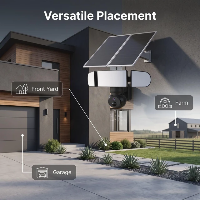 Alt view image 5 of 5 - AQUZO AQ9 Solar Security Camera Wireless with Dual-Brightness Floodlight