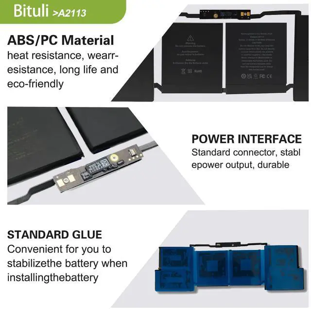 Alt view image 3 of 6 - A2113 A2141 Laptop Battery Compatible with MacBook Pro 16'' A2141-2019 EMC 3347,fits MVVJ2xx/A MVVK2xx/A MVVL2xx/A MVVM2xx/A