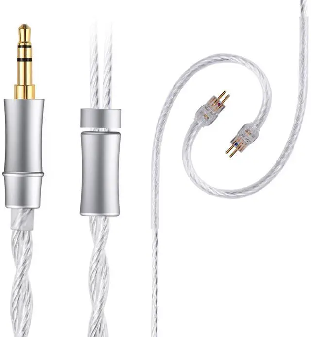 Main image of HiFi Earphone Audio Upgrade Cable,8N Silver Plated Headphone Cords,1.3m in Ear Monitor IEM Cord for Audiophile Musician Drummer 3.5mm Plug(0.78mm 2Pin 4.2ft)