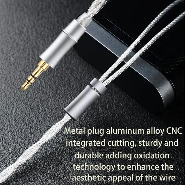 Alt view image 5 of 7 - HiFi Earphone Audio Upgrade Cable,8N Silver Plated Headphone Cords,1.3m in Ear Monitor IEM Cord for Audiophile Musician Drummer 3.5mm Plug(0.78mm 2Pin 4.2ft)