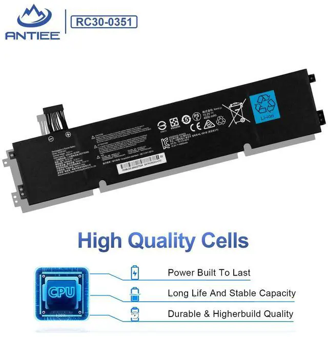 Alt view image 5 of 7 - RC30-0351 Laptop Battery Replacement for Razer Blade 15 Base 2020 2021 | RZ09-0351 RZ09-0369x Notebook Series RZ09-03519E11 4ICP7/63/69 Battery 15.2V 60.8Wh 4000mAh