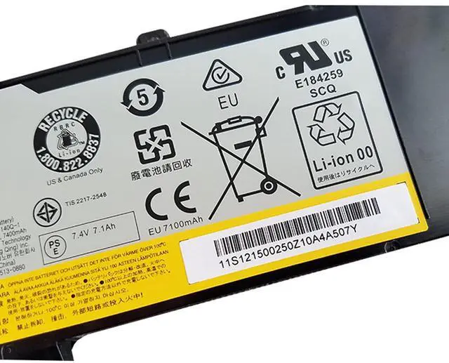 Alt view image 4 of 6 - L13M4P02 L13N4P01 Laptop Battery Replacement for Lenovo Erazer Y50 Y50-70 Y50-80 Y50P Y50P-70 Y70 Y70-70 Series L13M4P02 L13N4P01 121500250 121500251 5B10K10190 (7.4V 54Wh)