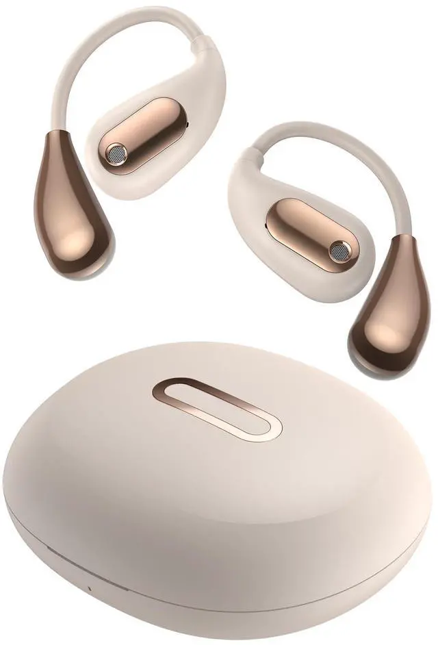 Main image of Open Ear AC210 Headphones, Bluetooth 5.4 Earphones Stereo Sound, Wireless Headphones 30 Hours Playback, Type-C Charging, HD Clear Calls, Touch Control, IPX5 Waterproof Open Ear Earbuds,White