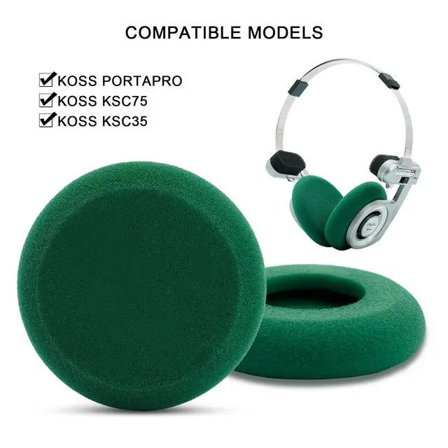 Alt view image 2 of 6 - GVOEARS Replacement Cushion Earpads for Koss Portapro Headphones 1 Pair (Green)