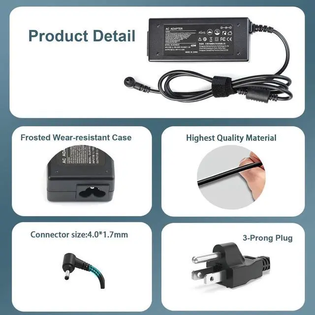 Alt view image 5 of 6 - 20V 2.25A 45W AC Adapter Laptop Charger for Lenovo Ideapad | Compatible with 100 110 110s 120s 310 320 320s 510 510s 710s 720s, Compatible with Yoga 710 11 14 15