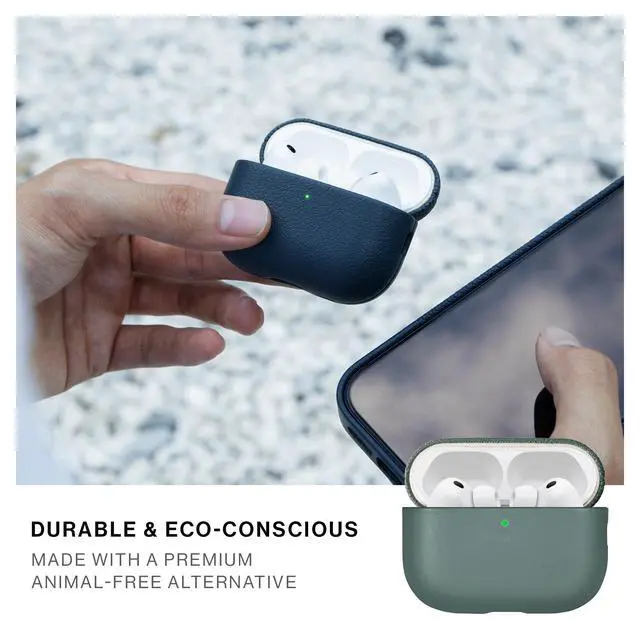 Alt view image 3 of 6 - (Re) Classic Case for AirPods Pro 3 Premium Resistant & Recycled Materials Durable Protection Supports Wireless Chargers Compatible with AirPods Pro 3 (Slate Green)