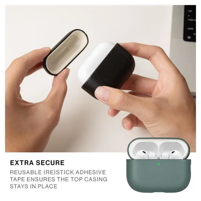 Alt view image 5 of 6 - (Re) Classic Case for AirPods Pro 3 Premium Resistant & Recycled Materials Durable Protection Supports Wireless Chargers Compatible with AirPods Pro 3 (Slate Green)