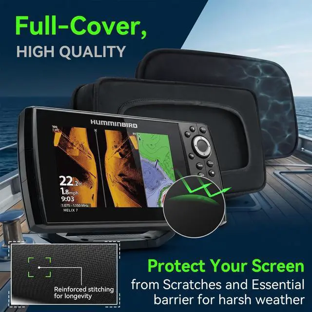 Alt view image 6 of 6 - Helix 7 Cover Compatible with Humminbird Fish Finder UC H7 GPS Sonar Units | Soft Waterproof Neoprene Screen Protector