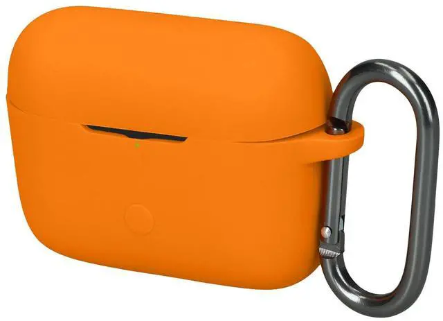 Main image of Cover for Marshall Motif II ANC Case - Silicone Cover for Earbuds Charging Case - Protective Headphone Holder with Carabiner Clip - Orange