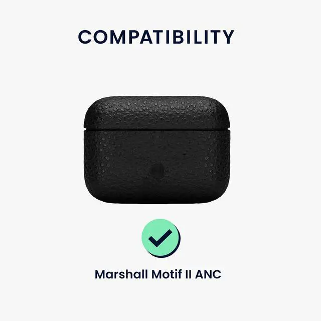 Alt view image 2 of 7 - Cover for Marshall Motif II ANC Case - Silicone Cover for Earbuds Charging Case - Protective Headphone Holder with Carabiner Clip - Orange