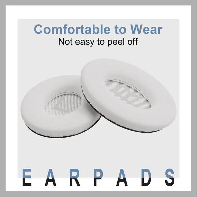 Alt view image 2 of 6 - Replacement Ear Pads for Bose QC35, EarPads for Bose QuietComfort 35 / Quiet Comfort 35 II Wireless Over-Ear Headphones, White