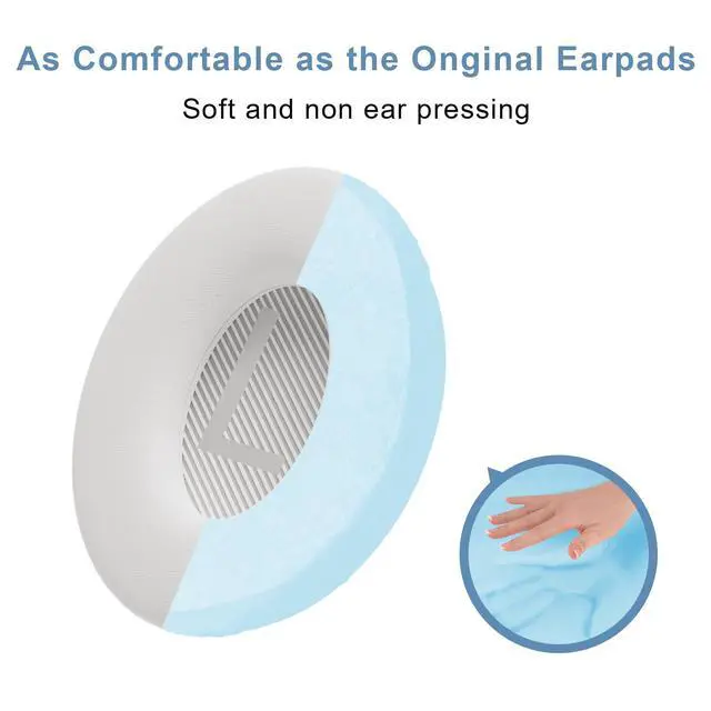Alt view image 5 of 6 - Replacement Ear Pads for Bose QC35, EarPads for Bose QuietComfort 35 / Quiet Comfort 35 II Wireless Over-Ear Headphones, White