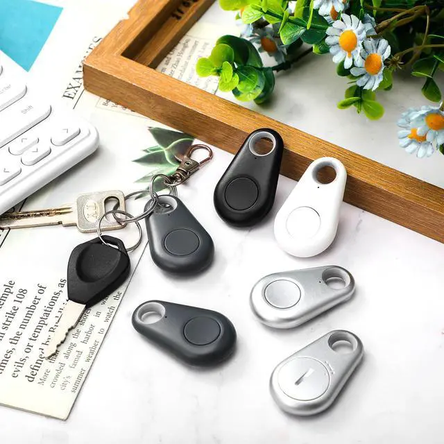 Alt view image 5 of 6 - 8 Packs Portable GPS Tracking Mobile Tracking Anti Loss Smart Device Key Finder Locator GPS Tracker Device for Pets Dog Cat Wallet Keychain Luggage, Alarm Reminder(Black, White, Gray)
