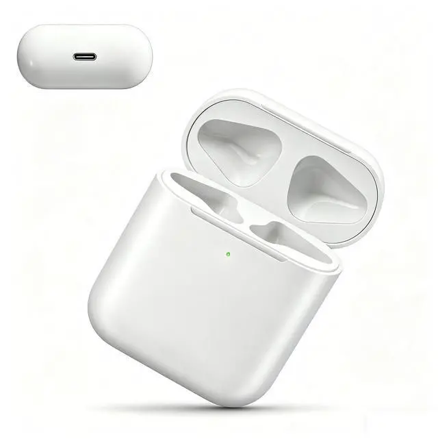 Main image of Wireless Charging Case Replacement Compatible with AirPods Pro 1st & 2nd Gen, USB-C and Wireless Charger Case with Bluetooth Pairing Sync Button (Earbuds Not Included)