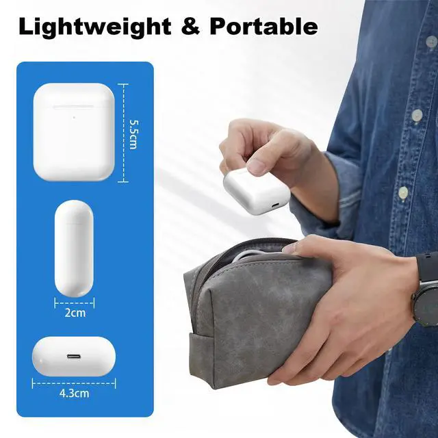 Alt view image 6 of 7 - Wireless Charging Case Replacement Compatible with AirPods Pro 1st & 2nd Gen, USB-C and Wireless Charger Case with Bluetooth Pairing Sync Button (Earbuds Not Included)