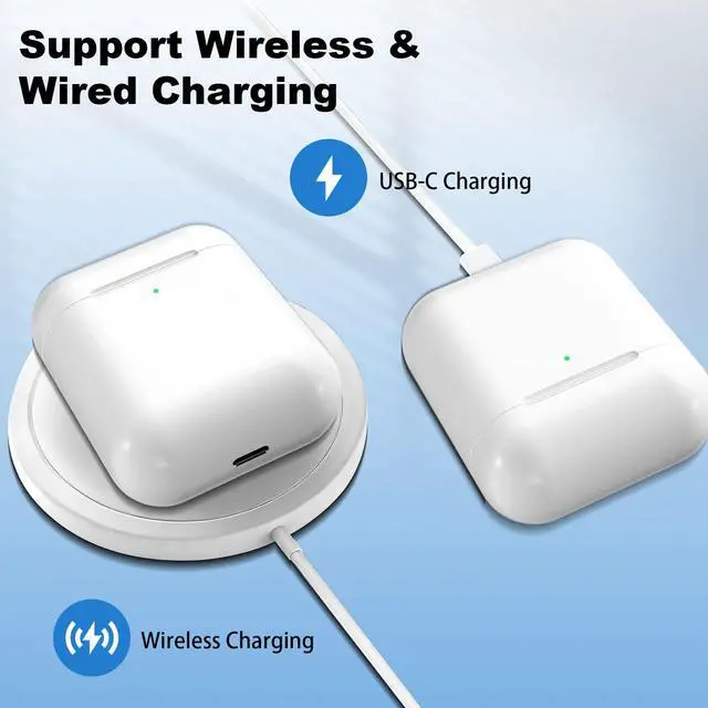 Alt view image 3 of 7 - Wireless Charging Case Replacement Compatible with AirPods Pro 1st & 2nd Gen, USB-C and Wireless Charger Case with Bluetooth Pairing Sync Button (Earbuds Not Included)