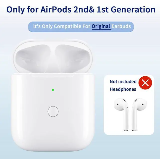 Alt view image 2 of 6 - Replacement Wireless Charging Case for AirPods Pro 1st & 2nd Gen | AirPods Pro 1/2 Gen replacement charging case, dual wired & wireless charging, builtin 450mAh battery with LED indicator