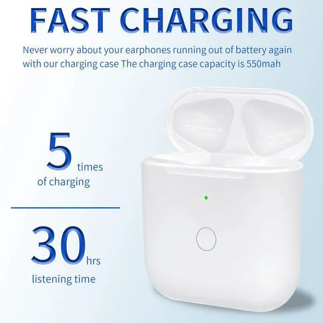 Alt view image 3 of 6 - Replacement Wireless Charging Case for AirPods Pro 1st & 2nd Gen | AirPods Pro 1/2 Gen replacement charging case, dual wired & wireless charging, builtin 450mAh battery with LED indicator