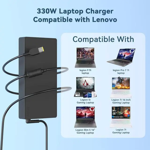Alt view image 5 of 7 - 330W 300W 245W Laptop Charger Compatible with Lenovo Legion Pro | Fit for Lenovo Legion Pro 7i Gen 10 5 7 16" 17 9 9i 16IRX8 16IRX9 AI-Powered Gaming Legion 7 Pro 16IAX10H ADL400SDC3A