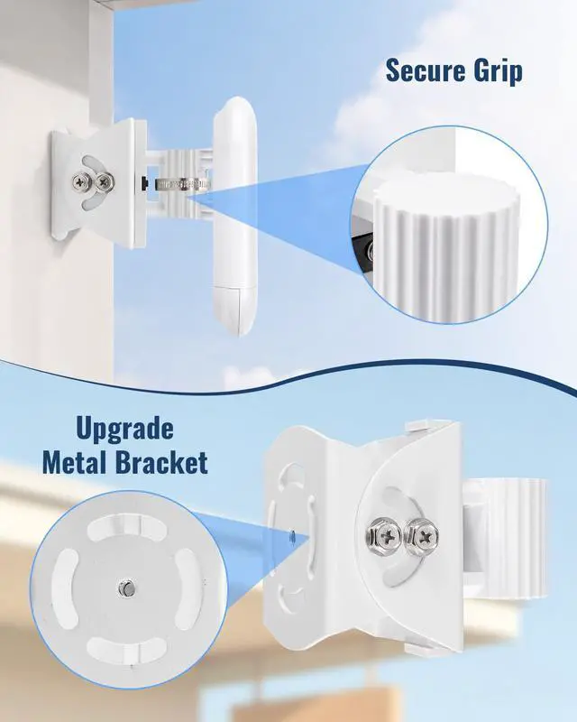 Alt view image 2 of 6 - Wireless Bridge Mount Fit for Ubiquiti NanoStation AC and M Series | Stainless Steel Base, Anti-Slip Design, Screw Locking, Angle Adjustment, Quick Setup, Reliable Support