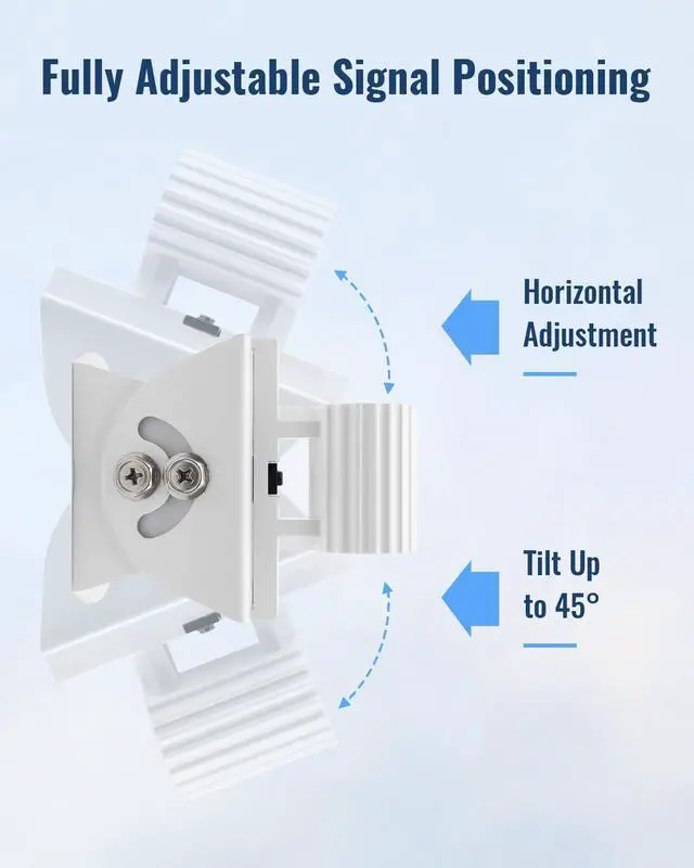 Alt view image 3 of 6 - Wireless Bridge Mount Fit for Ubiquiti NanoStation AC and M Series | Stainless Steel Base, Anti-Slip Design, Screw Locking, Angle Adjustment, Quick Setup, Reliable Support