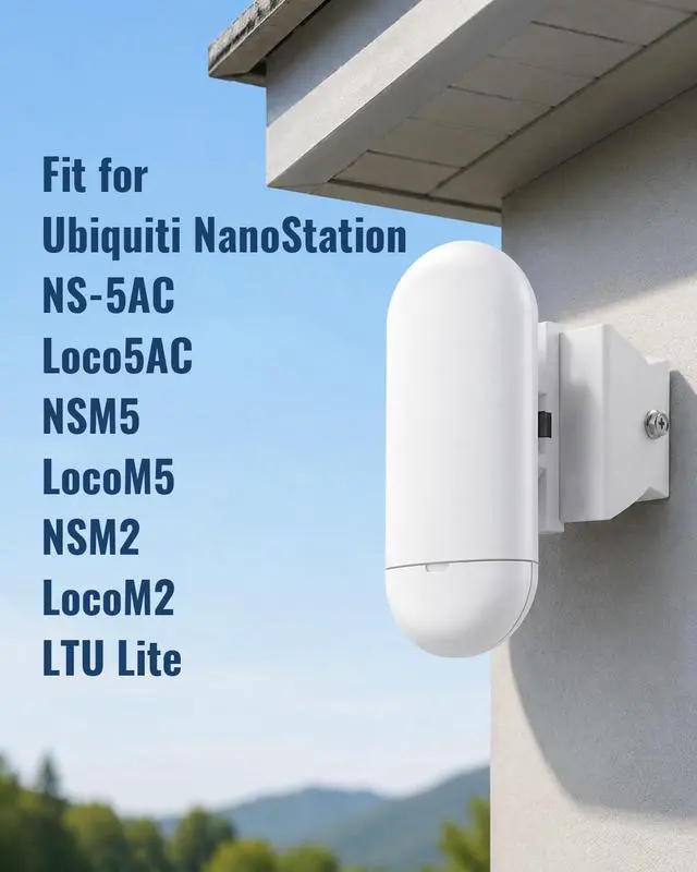 Alt view image 6 of 6 - Wireless Bridge Mount Fit for Ubiquiti NanoStation AC and M Series | Stainless Steel Base, Anti-Slip Design, Screw Locking, Angle Adjustment, Quick Setup, Reliable Support