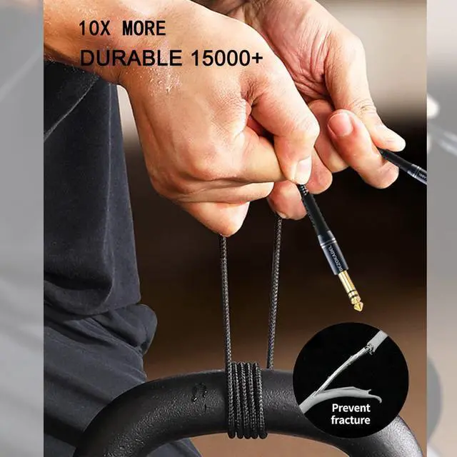 Alt view image 4 of 6 - 1/4 to 3.5mm Headphone Adapter 8ft, TRS 6.35mm Male to 3.5mm Female, 1/4 to 1/8 Stereo Jack Adapter for Amplifiers, Guitar- 8ft