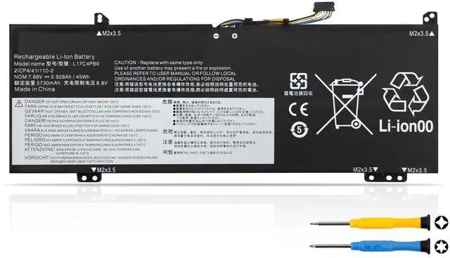 Main image of L17C4PB0 Laptop Battery Replacement for Lenovo Flex 6-14IKB 14ARR IdeaPad | 530S-14ARR 530S-15IKB 530S-14IKB Series L17M4PB0 L17M4PB2 L17C4PB2 5B10Q16066 5B10Q22883 5B10Q16067 7.68V 45Wh 5928mAh