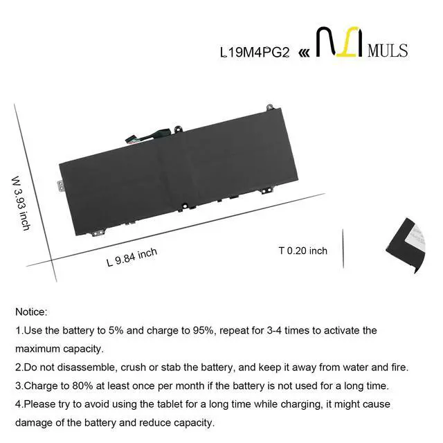 Alt view image 7 of 7 - L19M4PG2 Laptop Battery for Lenovo IdeaPad ChromeBook Flex 5 13.3 inch | Model 82B80006UX Series L19D4PG2 5B10X63138 L19L4PG2 5B10X63136 SB10X63140 5B10X63141 SB10X63137 7.68V 51Wh with Tools