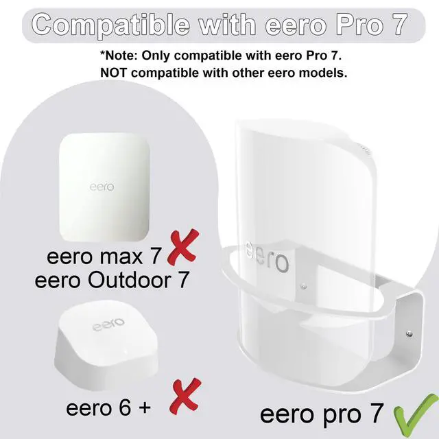Alt view image 2 of 7 - Metal Wall Mount for eero Pro 7, Heavy-Duty Metal Bracket, Secure Cable Management, Includes Screws & Screwdriver, Easy Installation, Compatible with eero 7 Pro Mesh System (2 Pack)