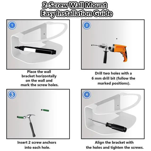 Alt view image 4 of 7 - Metal Wall Mount for eero Pro 7, Heavy-Duty Metal Bracket, Secure Cable Management, Includes Screws & Screwdriver, Easy Installation, Compatible with eero 7 Pro Mesh System (2 Pack)