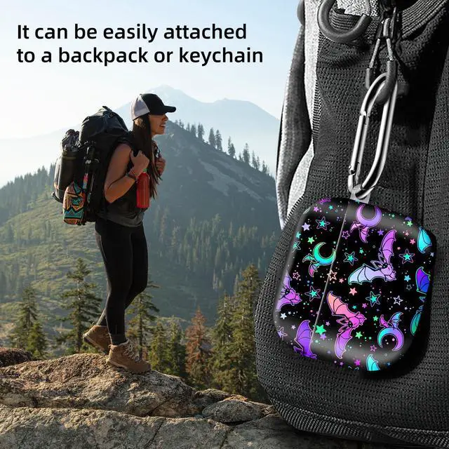 Alt view image 2 of 6 - Compatible with AirPod 4th Generation 2024 Case, Shockproof Anti-Drop Protective Cover, Cute Case for Women Men with Keychain(Colorful Bats)