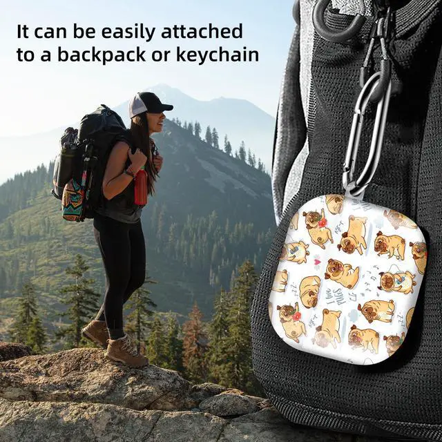 Alt view image 2 of 6 - Compatible with AirPod 4th Generation 2024 Case, Shockproof Anti-Drop Protective Cover, Cute Case for Women Men with Keychain(Cute Pug Dog)