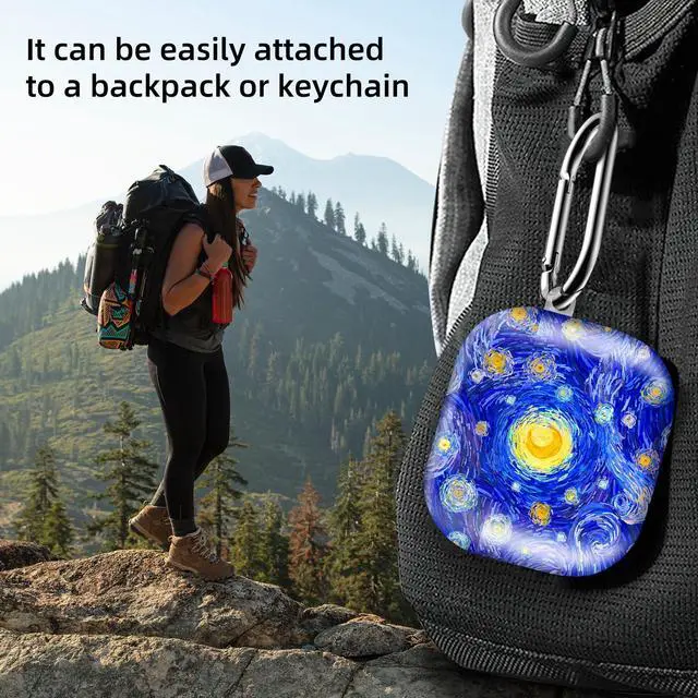 Alt view image 2 of 6 - Compatible with AirPod 4th Generation 2024 Case, Shockproof Anti-Drop Protective Cover, Cute Case for Women Men with Keychain(Starry Night)