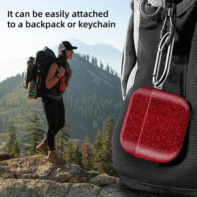 Alt view image 2 of 6 - Compatible with AirPod 4th Generation 2024 Case, Shockproof Anti-Drop Protective Cover, Cute Case for Women Men with Keychain(Red)