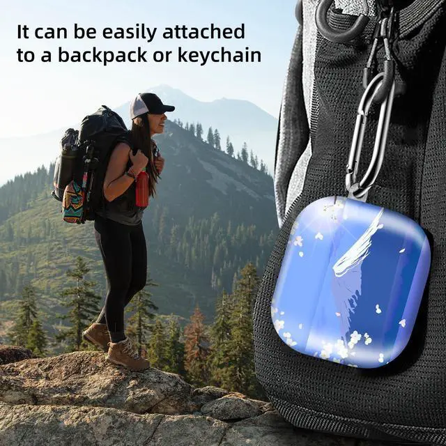 Alt view image 2 of 6 - Compatible with AirPod 4th Generation 2024 Case, Shockproof Anti-Drop Protective Cover, Cute Case for Women Men with Keychain(Cherry Blossom Mountain)